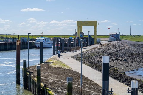 Jetty, harbour, Nordstrand, North Frisia, North Sea, Schleswig-Holstein, Germany