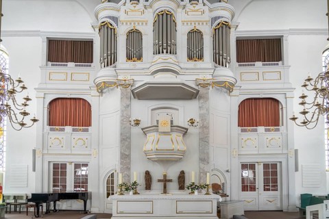 Interior of the town church of St Peter in Ratzeburg, Schleswig-Holstein, Germany