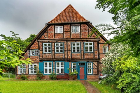 Half-timbered house in Ratzeburg, Schleswig-Holstein, Germany