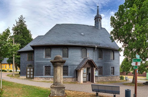 The Church of the Holy Cross at the main cemetery in Ilmenau, Thuringia, Germany