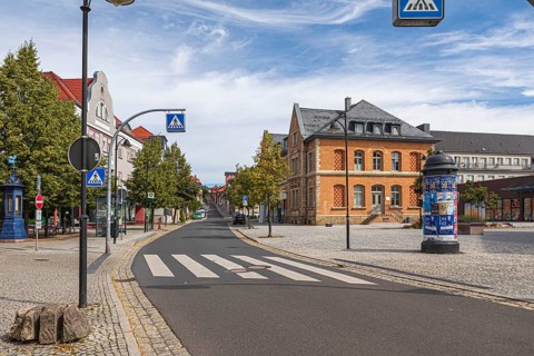 Wetzlarer Platz in Ilmenau, Thuringia, Germany