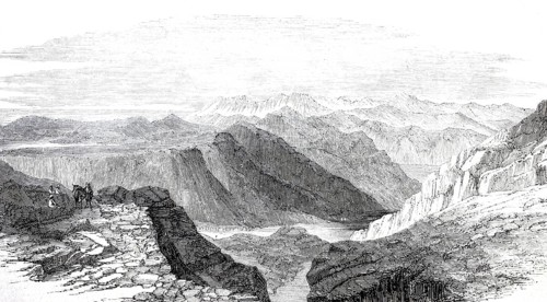 Landscape in Dalmatia around 1870, Boche di Cattaro, Bay of Kotor, Montenegro, Historical,