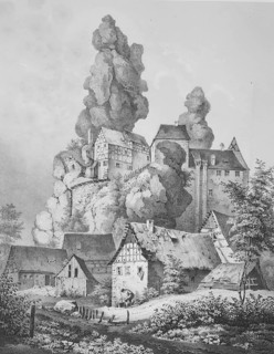 TÃ¼chersfeld in the Middle Ages, part of the town of Pottenstein in the district of Bayreuth,