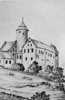 Lisberg Castle in the Middle Ages, an early medieval Spornburg in the district of Bamberg, Upper
