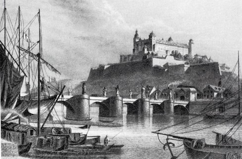 Marienburg Fortress in WÃ¼rzburg in the Middle Ages, Lower Franconia, Bavaria, Germany, digitally