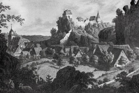 Betzenstein Castle, high medieval hilltop castle in the Middle Ages, Bayreuth district, Upper