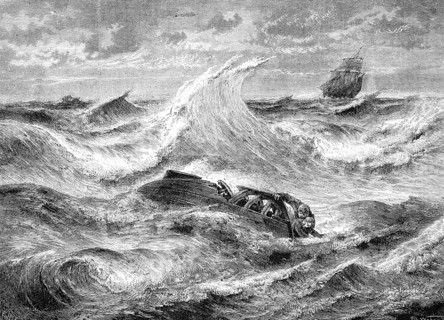 Illustration for the German fairy tale The Plague Ship, story by Wilhelm Hauff. After the