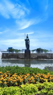 Built in 1957. Guadalajara Minerva monument in historic center near Los Arcos