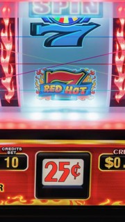 Casino gambling blackjack and slot machines waiting for gamblers and tourist to spend money