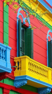 Argentina, colorful buildings of El Caminito, a popular tourist destination in Buenos Aires