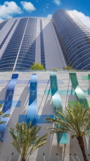 Florida, Fort Lauderdale, Las Olas Boulevard. Downtown financial district and city skyline