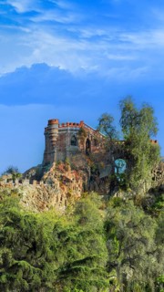 Hidalgo Castle Castillo Hidalgo hill, Santa Lucia Park and city lookout in Santiago de Chile