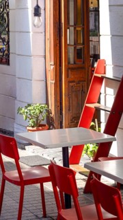 Barrio Lastarria restaurants and cafes in historic center of Santiago de Chile