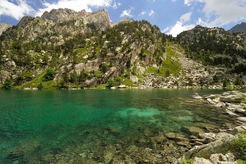 Lake Estany de Monestero in the AigÃ¼estortes i Estany de Sant Maurici National Park, Catalonia,