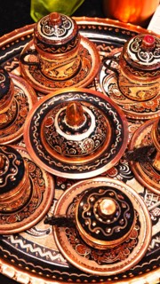 Turkey, national food in restaurants of colorful Istanbul Fatih old historic neighborhood