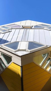 Holland, Cube Houses, a set of innovative hexagonal architecture in Rotterdam