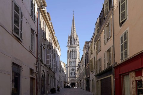 Old town and the Saint-Martin church in Pau, Pyrenees, France