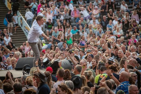 Sebastian Oswald, one of the presenters at the Berliner Rundfunk 91.4 Open Air at the Berlin