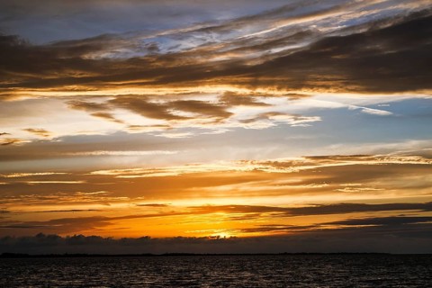 Sunset over Gironde Estuary, Braud-et-Saint-Louis, France