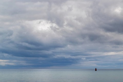 Lighthouse on a Sea in Granville, Manche, Normandy, France