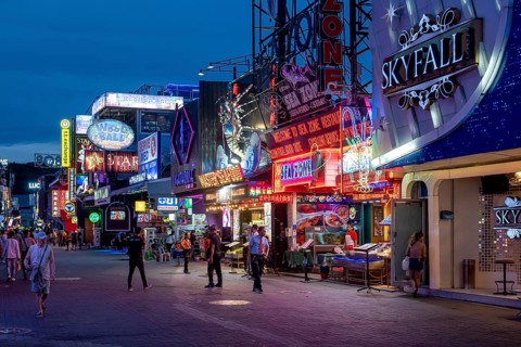 Walking Street at night, Pattaya, Thailand