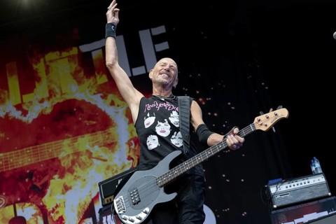 Ali McMordie, bassist, Stiff Little Fingers, punk rock band, Northern Ireland, open air at the