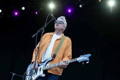 Michael Bradley, bass player, The Undertones, punk rock band, Northern Ireland, open air at the