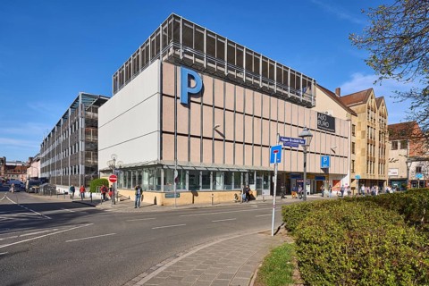 Traffic areas, Sterntor multi-storey car park, alleyway, general development, pavement, paving