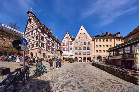 Pilatus House, town house, late Gothic style, half-timbered houses, historical buildings, signpost