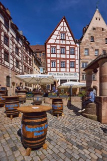 Zum Albrecht DÃ¼rer Haus, restaurant, outdoor area, gastronomy, wooden beer barrel,