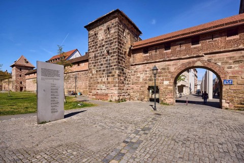 Memorial in memory of the victims of neo-Nazi crimes, stele, old town, city fortification, city