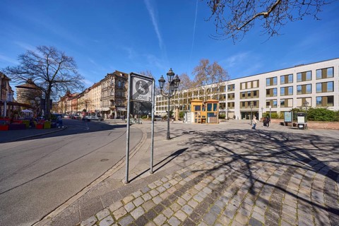 Police Headquarters Middle Franconia, pedestrian zone, traffic sign end of pedestrian zone, general