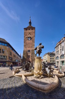 White Tower, Marriage Roundabout, sculptor JÃ¼rgen Weber, fountain with bronze sculptures, marriage