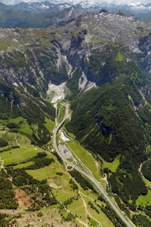 Tauern Tunnel, RadstÃ¤dter Tauern, north portal, Flachauwinkl, the south portal near Zederhaus,