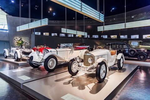 Mercedes-Benz 10-40 hp sports two-seater from 1923. The Mercedes-Benz Museum in Stuttgart presents