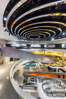 The Mercedes-Benz Museum in Stuttgart presents a journey through the automotive history of the