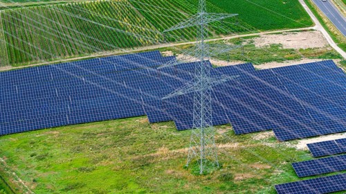 Ground-mounted photovoltaic system near Talheim in the Heilbronn district with an output of around
