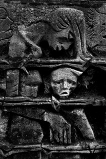 Bittermark memorial, memorial site, detail of the relief, artist Karel Niestrath, Dortmund, Ruhr