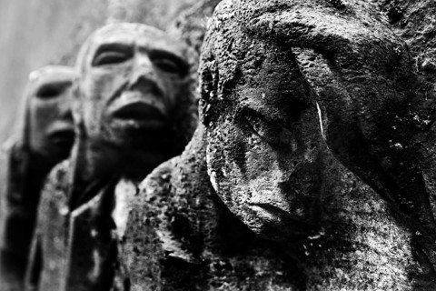 Bittermark memorial, memorial site, detail of the relief, artist Karel Niestrath, Dortmund, Ruhr