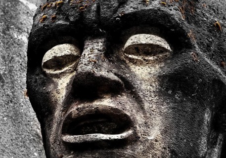 Bittermark memorial, memorial site, portrait of the tortured main figure, artist Karel Niestrath,