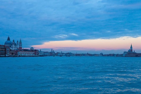 View from the island of Guidecca (Sestiere Dorsoduro) to Fondamente Zattere, Venice, Veneto, Italy
