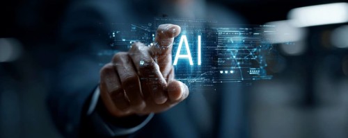 Concept of human and AI Artificial intelligence cooperation and coexisting while increasing