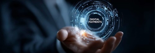 Digital payments concept that show advanced payment technologies and reliability of new financial
