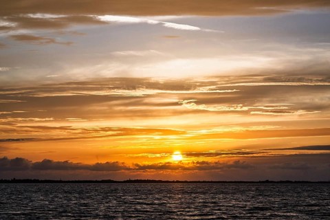 Sunset over Gironde Estuary, Braud-et-Saint-Louis, France