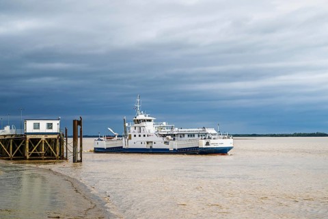 Ferry in Blaye, Gironde Estuary, France