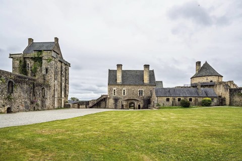 Castle ruin of Chateau de Saint-Sauveur-le-Vicomte, Manche, Normandy, France