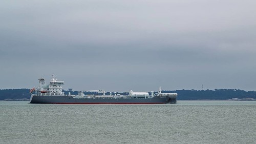 PACIFICO tanker ship, oil and chemical tanker on Gironde Estuary, France