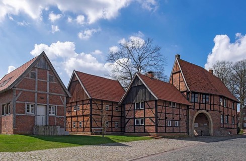 Hunnenpforte, the former gatehouse to Asbeck Abbey, Legden, Asbeck, MÃ¼nsterland, North