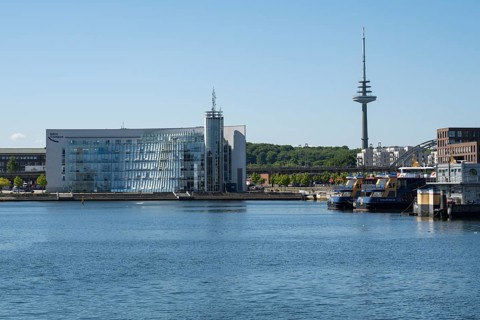 Hörn Campus, modern office building, Querkai, Germaniahafen, Kiel, Kiel Fjord, Baltic Sea,