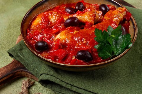 Pollo alla romana, Roman chicken, homemade, no people
